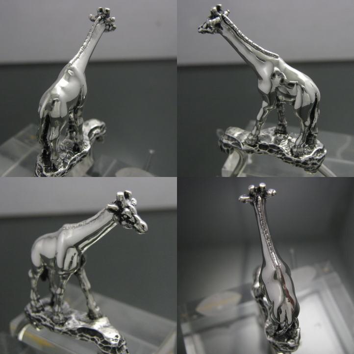 銀の麒麟、キリンキーリング　シルバー925 SV925(キーホルダー、キーチェーン、鍵、きりん、kirin,ジラフ、giraffe、動物)【key-065-K19】の画像