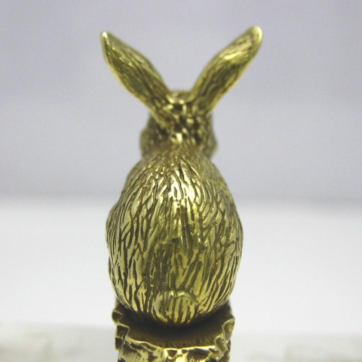 金色の兎 野うさぎキーリング ブラス 真鍮(キーホルダー、キーチェーン