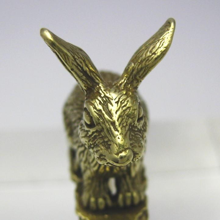 金色の兎 野うさぎキーリング ブラス 真鍮(キーホルダー、キーチェーン