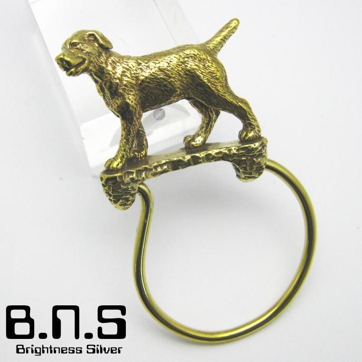 金色の犬 ラブラドールレトリバーキーリング 真鍮 ブラス brass