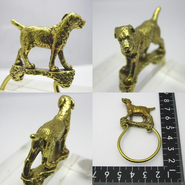 金色の犬 ラブラドールレトリバーキーリング 真鍮 ブラス brass