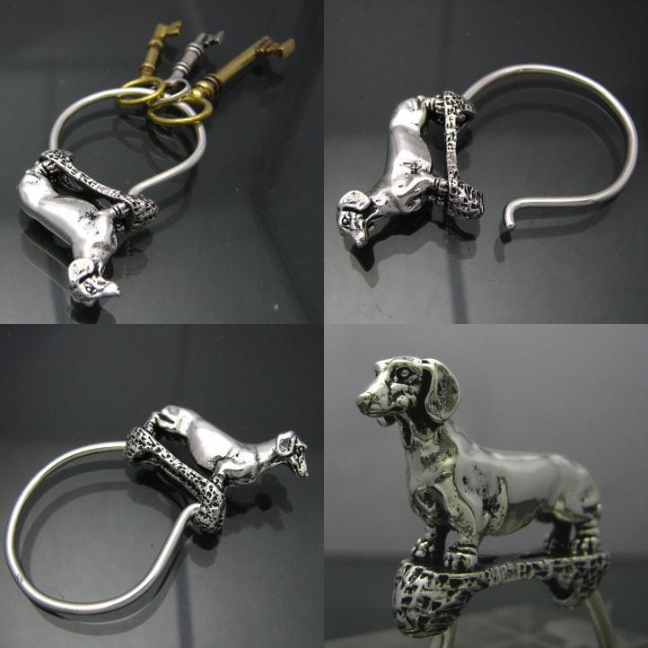 銀の犬、ダックスフントキーリング シルバー925 (キーホルダー 銀の犬、ダックスフントキーリング シルバー925 (キーホルダー