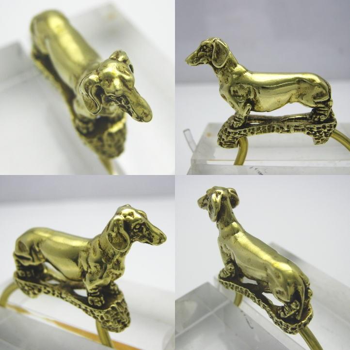 金色の犬、ダックスフントキーリング　真鍮 ブラス (キーホルダー、鍵、犬、ドッグ、Dog、Dachshund、ミニチュアダックス、ダックスフンド、動物)key-080-KB31 |  | 03