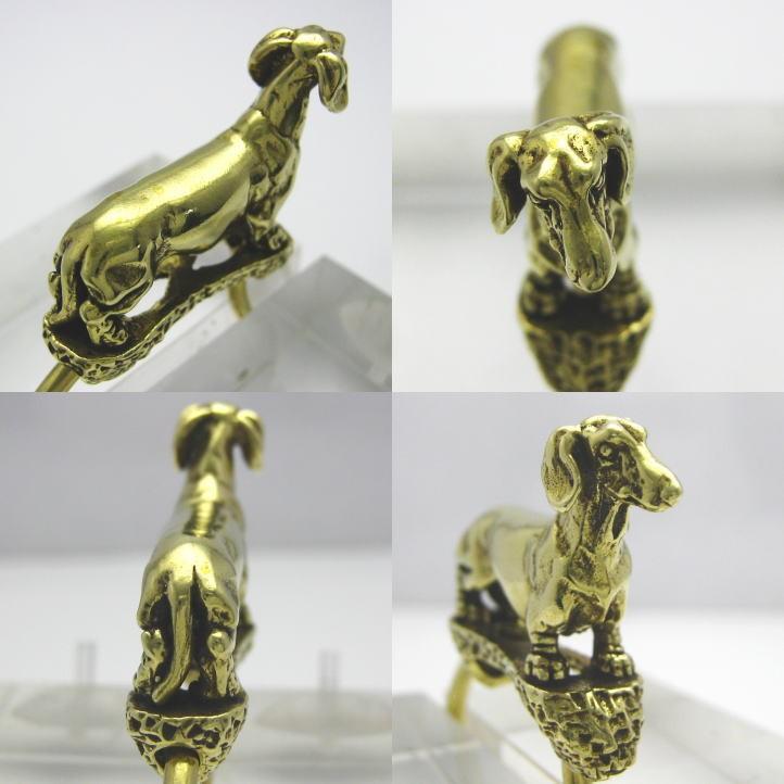 金色の犬、ダックスフントキーリング　真鍮 ブラス (キーホルダー、鍵、犬、ドッグ、Dog、Dachshund、ミニチュアダックス、ダックスフンド、動物)key-080-KB31 |  | 04
