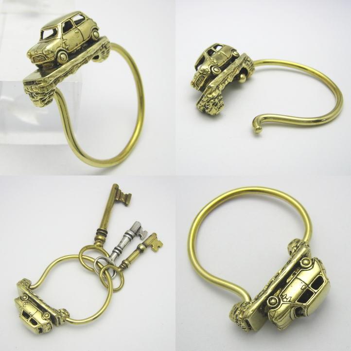 MINI ミニキーリング キーホルダー ブラス 真鍮 (キーチェーン、鍵