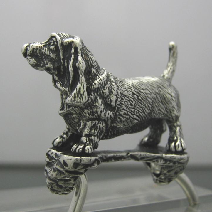 銀の犬 バセットハウンドキーリング シルバー925 (キーホルダー、キー