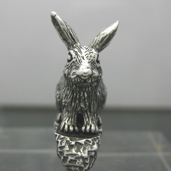 コメント値下げ⭐︎HARPO Silver Rabbit Brooch うさぎ 銀の兎 野うさぎキーリング シルバー925 銀(キーホルダー、キー