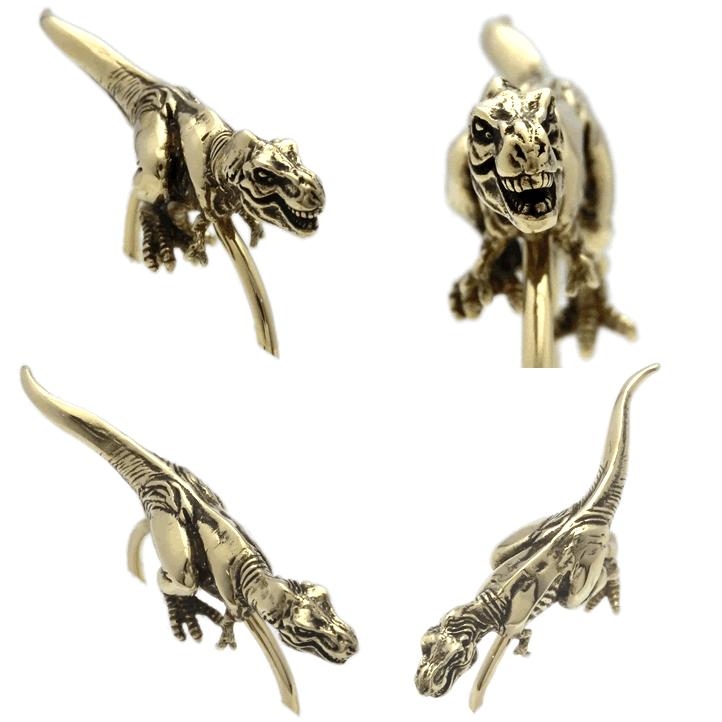 金色の恐竜、T-REX、ティラノサウルスキーリング 真鍮 ブラス