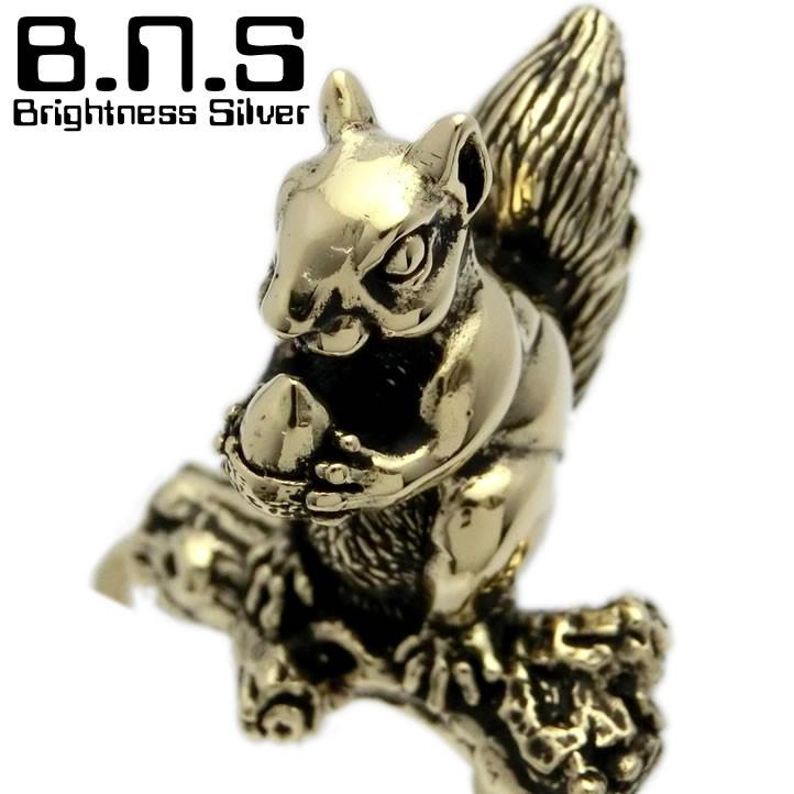 金色の栗鼠 リスキーリング 真鍮 ブラス brass (キーホルダー、キー