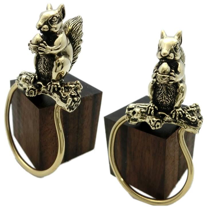 金色の栗鼠 リスキーリング 真鍮 ブラス brass (キーホルダー、キー