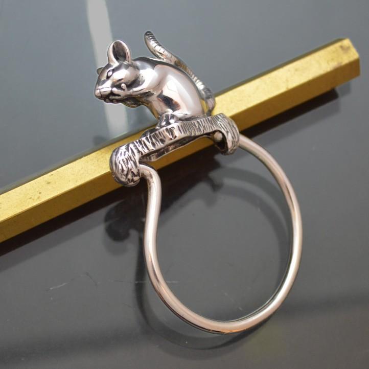 銀のねずみ マウスキーリング シルバー925製 Silver925 (キーホルダー