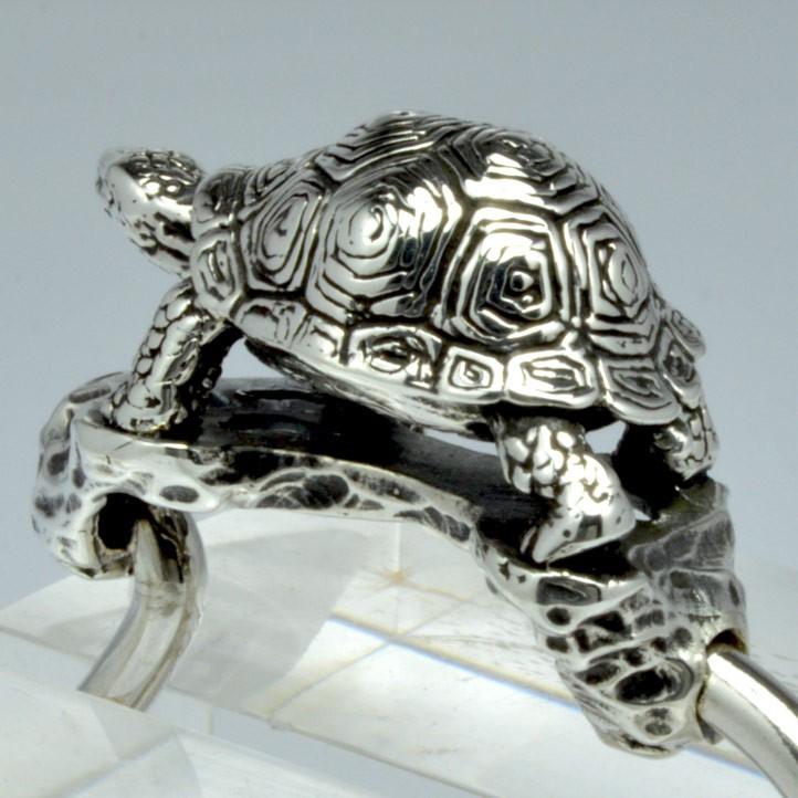 銀の亀 ゾウガメキーリング 銀製 シルバー925 Silver925 (キーホルダー