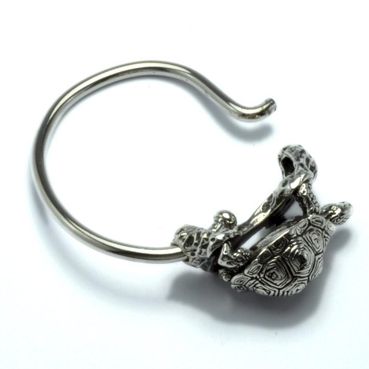 銀の亀 ゾウガメキーリング 銀製 シルバー925 Silver925 (キーホルダー