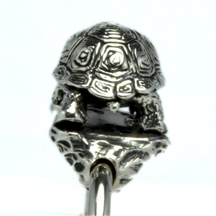 銀の亀 ゾウガメキーリング 銀製 シルバー925 Silver925 (キーホルダー