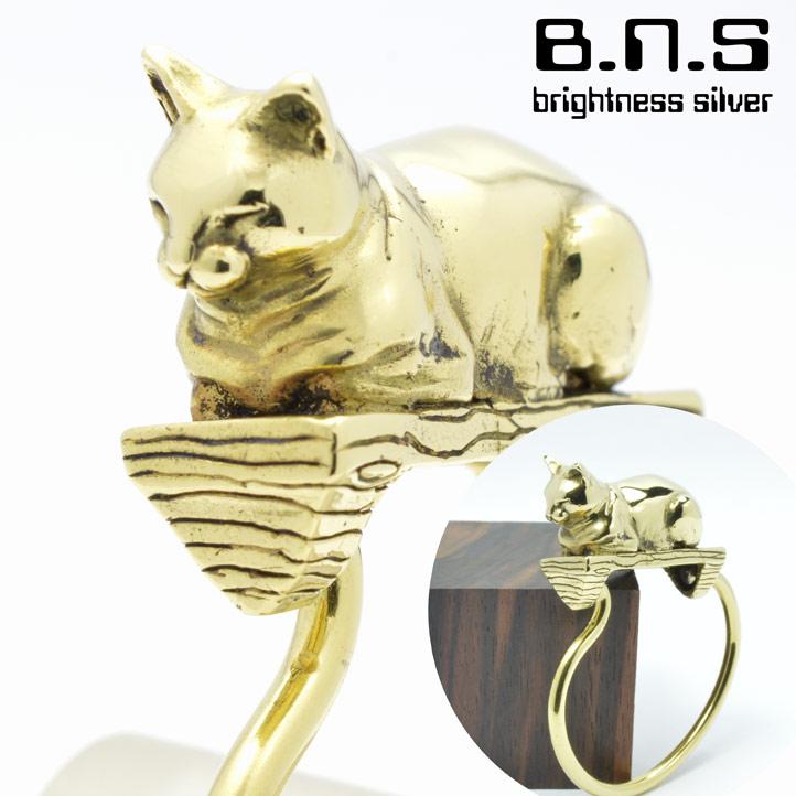 金の猫、眠るネコのキーリング 真鍮 ブラス (キーホルダー、キー 金の猫、眠るネコのキーリング 真鍮 ブラス (キーホルダー、キー