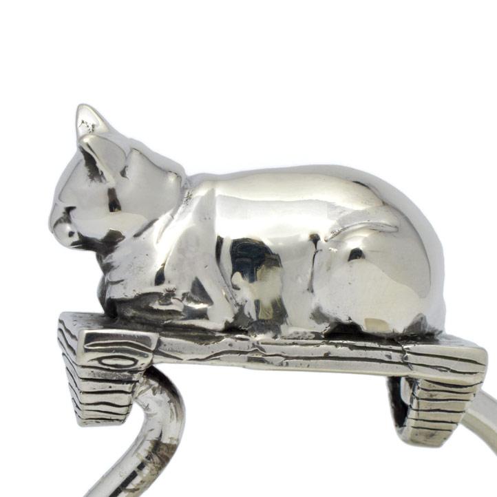 銀の猫、眠るネコキーリング　シルバー925 SV925(キーホルダー、キーチェーン、鍵、ねこ、猫、キャット、CAT、動物)｜e-bns｜06