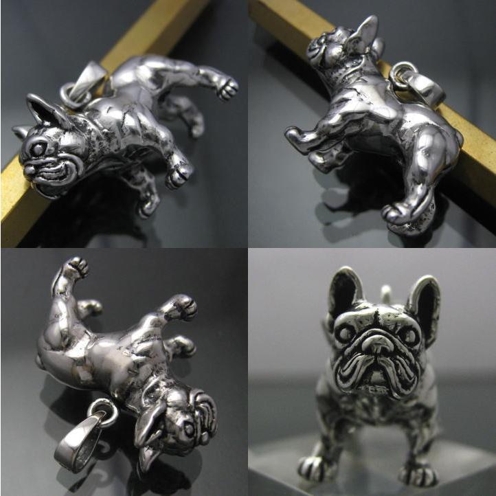 銀の犬、フレンチブルドッグペンダント シルバー925 SV (犬、ドッグ