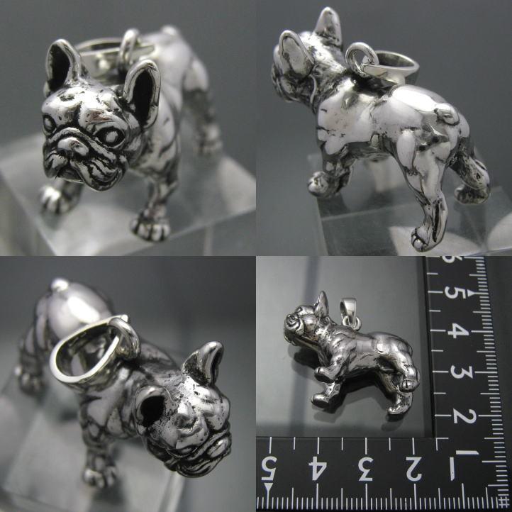銀の犬、フレンチブルドッグペンダント シルバー925 SV (犬、ドッグ