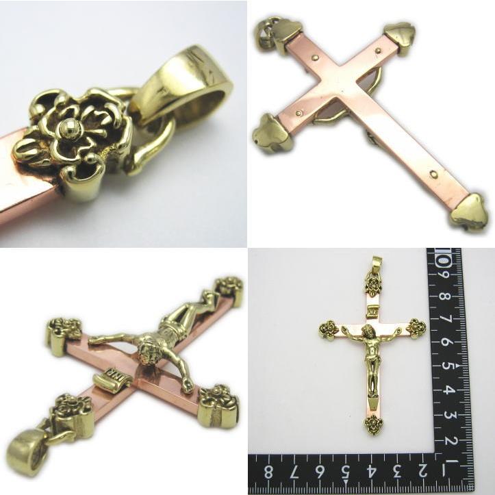 キリストクロスロザリオ 真鍮&銅 十字架クロス聖品 : ブライトネス