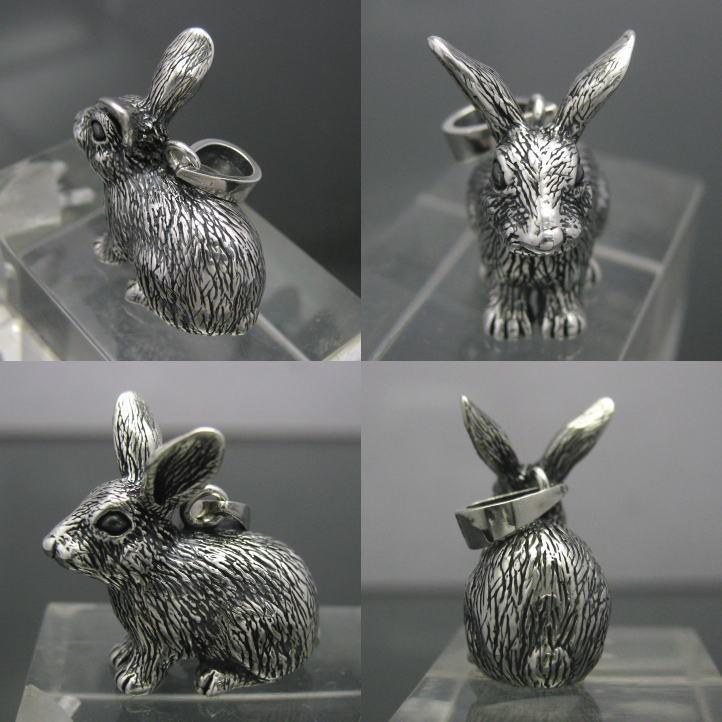 銀の兎 野うさぎペンダント　シルバー925 SV925 silver925  (ネックレス、うさぎ、ウサギ、rabbit、ラビット、動物) neck-1335-P131｜e-bns｜04