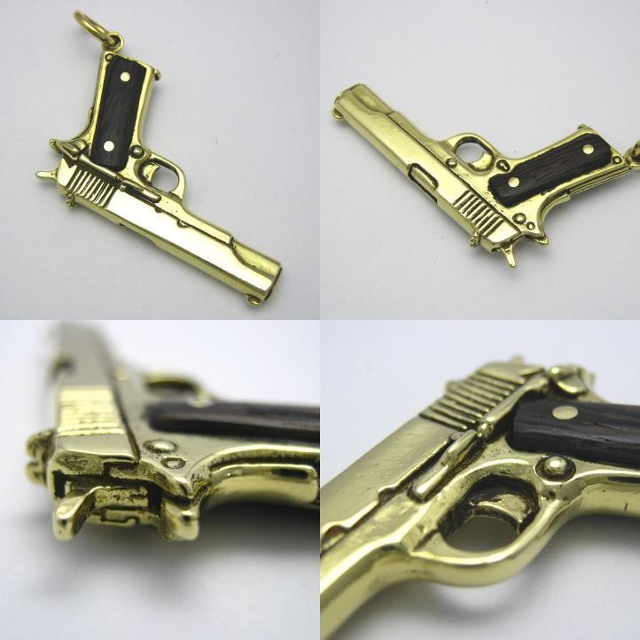 プライム コルト ガバメント ドラゴン グリップ 真鍮製 m1911 prime Colt M1911A1 コルトガバメントピストルペンダント 真鍮&木製グリップ