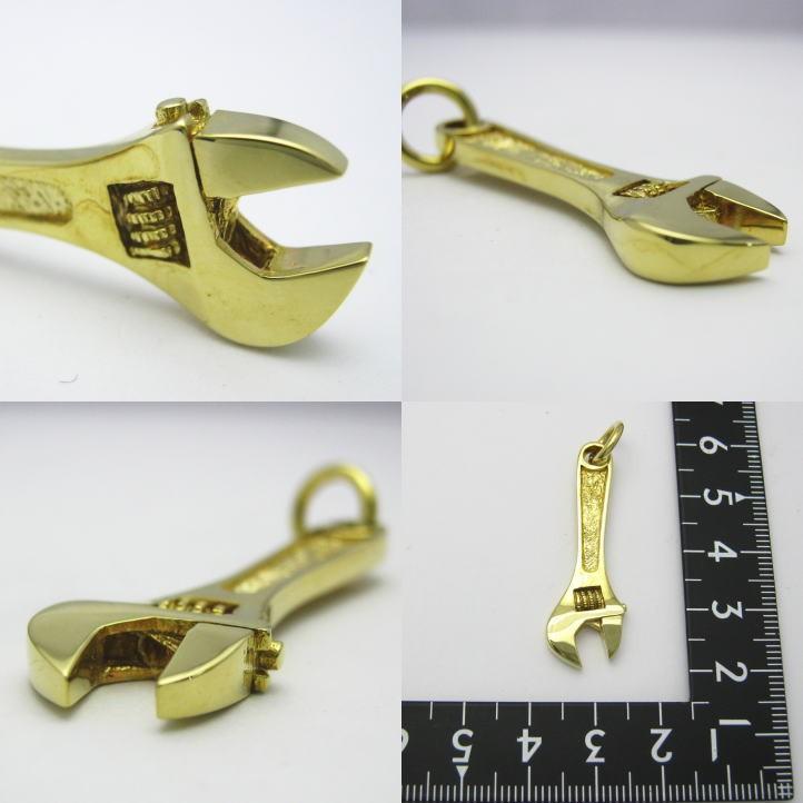 金色の工具 モンキーレンチペンダント 真鍮 ブラス : ブライトネス