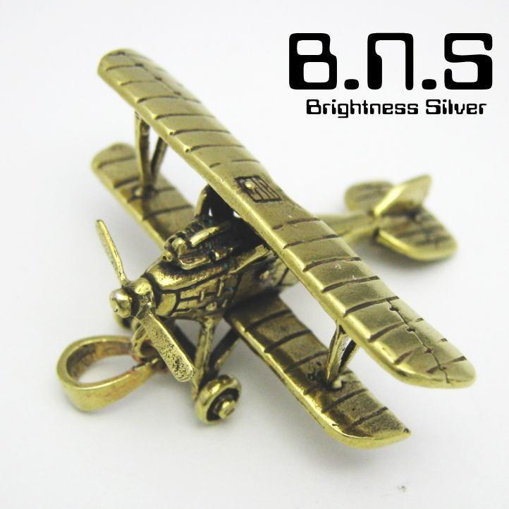 brass plene 金色のプロペラ機ペンダント 真鍮 ブラス【neck-1387 