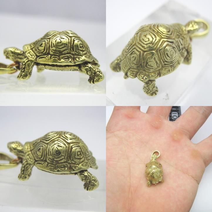 金色の亀 ゾウガメペンダント ブラス 真鍮 brass (tortoise