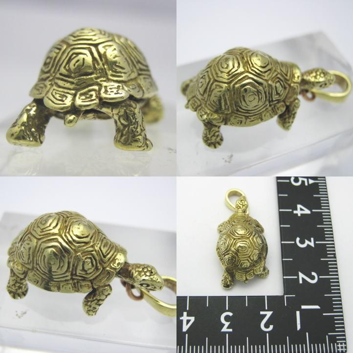 金色の亀 ゾウガメペンダント ブラス 真鍮 brass (tortoise turtle