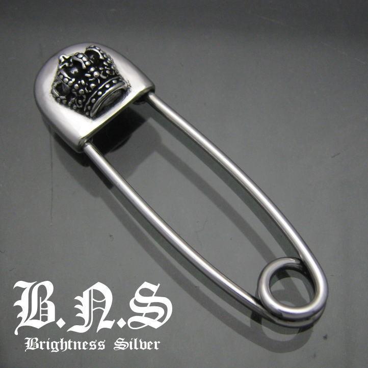 クラウン安全ピンペンダントM シルバー925 銀 王冠 : ブライトネス