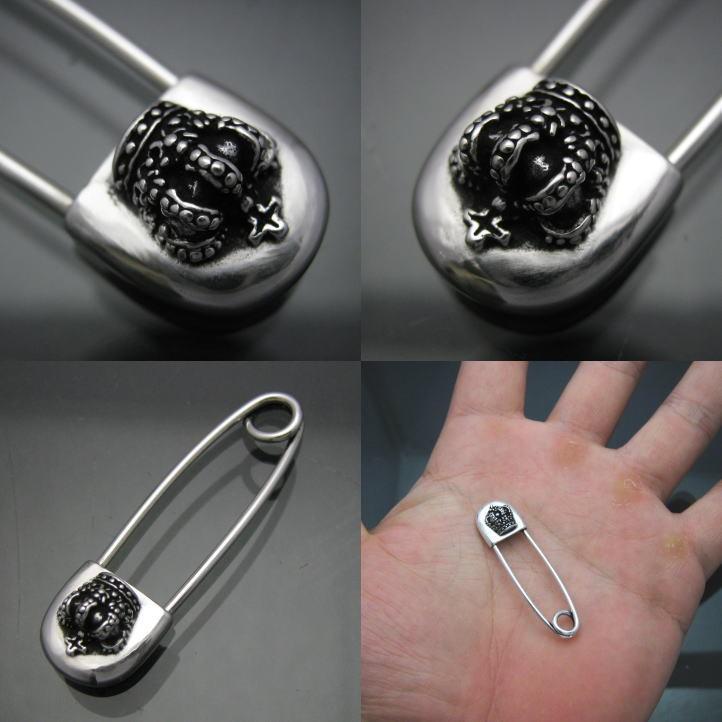 クラウン安全ピンペンダントM シルバー925 銀 王冠 : ブライトネス