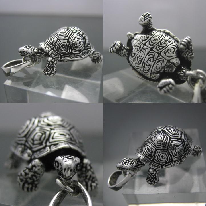 銀の亀 ゾウガメペンダント シルバー925 silver925 銀製 (tortoise