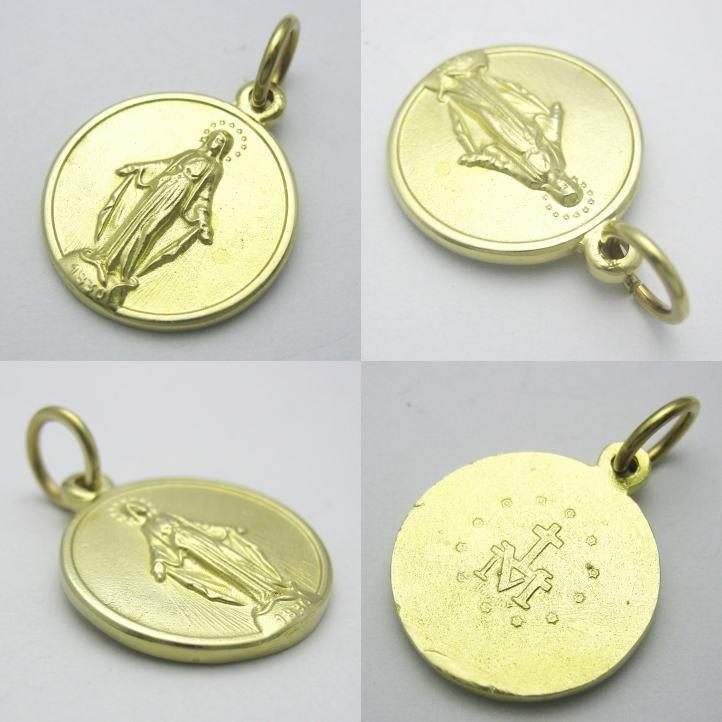 イエローブラス 聖母マリアのメダル マリアメダイペンダント12 真鍮製