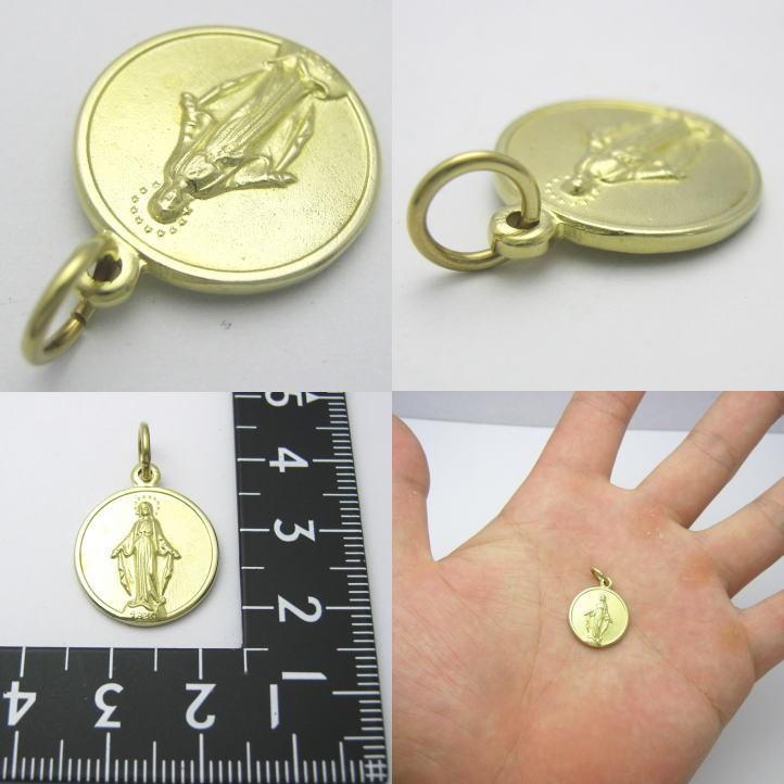 イエローブラス 聖母マリアのメダル マリアメダイペンダント12 真鍮製