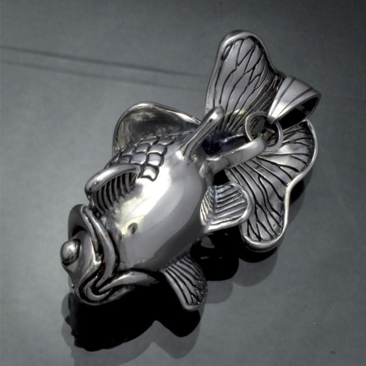 銀の金魚 琉金ペンダント 銀製 シルバー925 SV925 silver925 neck-1475