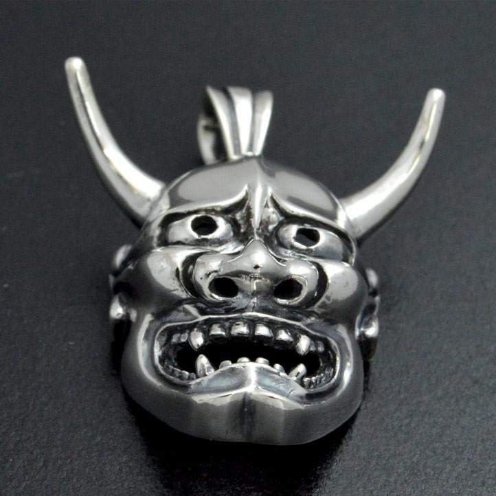 銀の能面 般若面ペンダント 銀製 シルバー925 SV925 silver925【neck-1498-P216】の画像