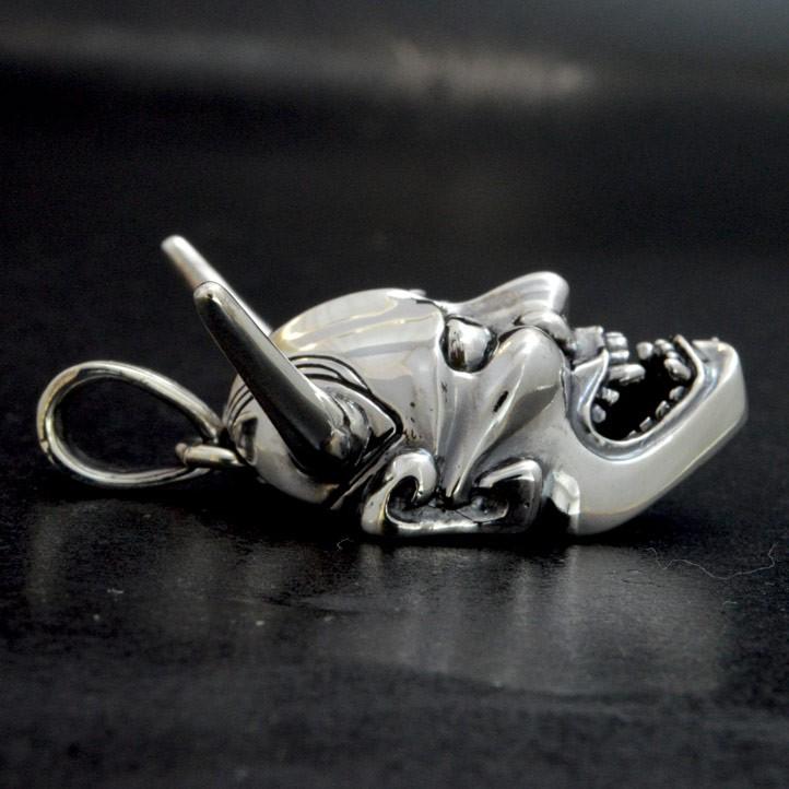 銀の能面 般若面ペンダント 銀製 シルバー925 SV925 silver925【neck-1498-P216】の画像