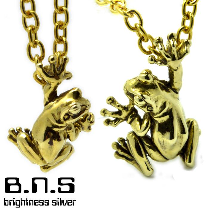 金の蛙 ニホンアマガエルペンダントM 真鍮 真ちゅう brass (雨蛙 あ