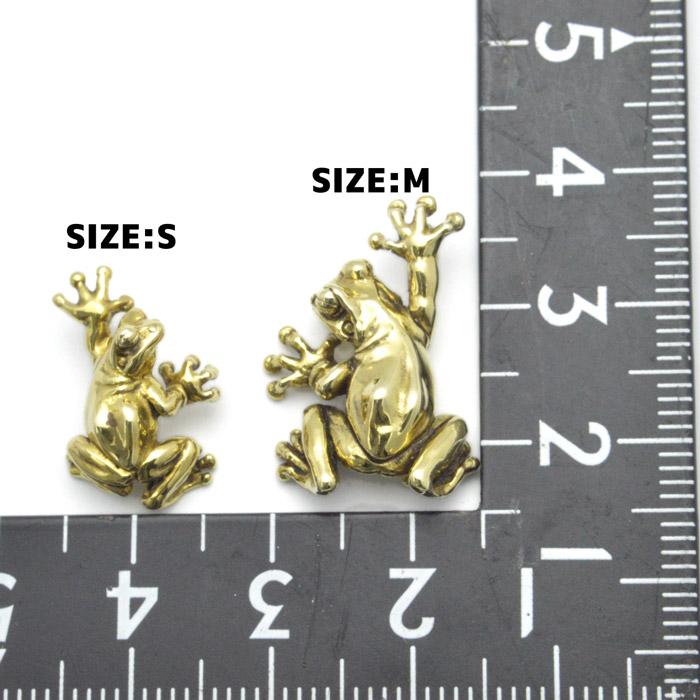 金の蛙 ニホンアマガエルペンダントM 真鍮 真ちゅう brass (雨蛙 あ