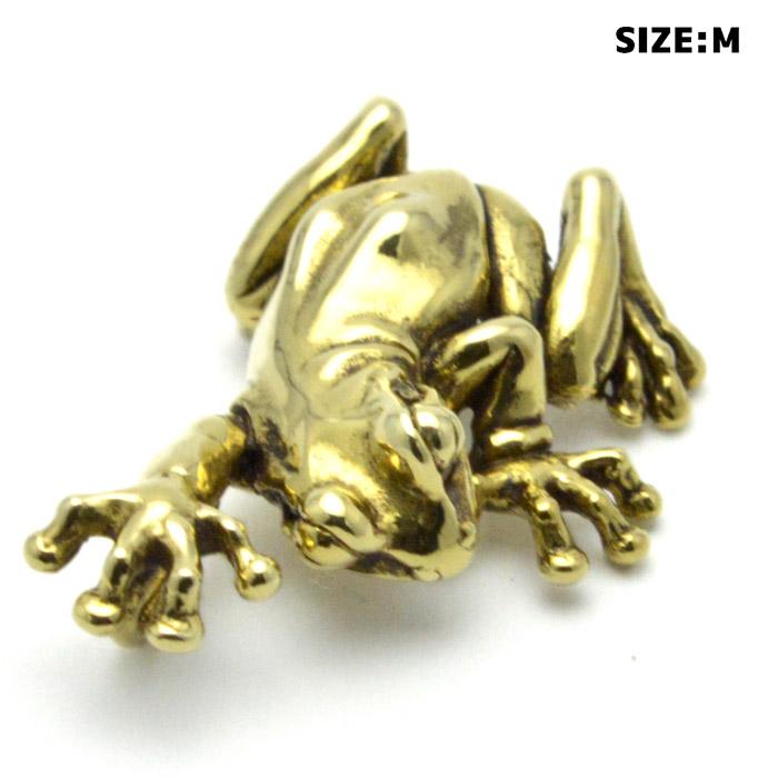 金の蛙 ニホンアマガエルペンダントM 真鍮 真ちゅう brass (雨蛙 あ