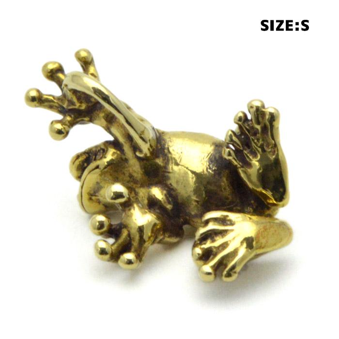 金の蛙 ニホンアマガエルペンダントM 真鍮 真ちゅう brass (雨蛙 あ