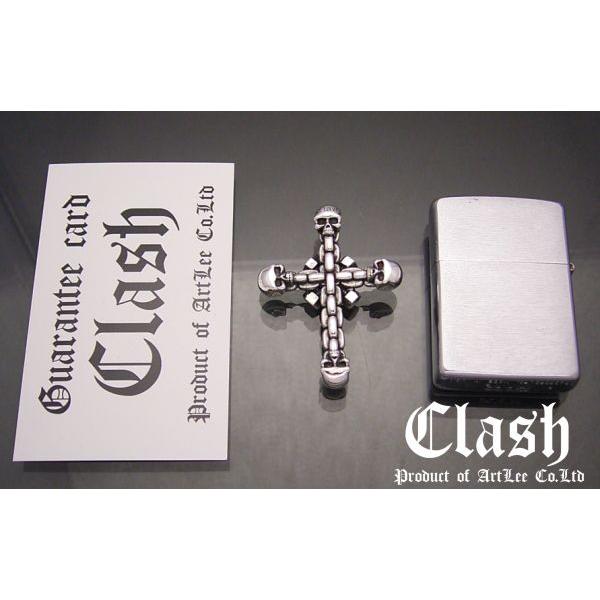 Clash スカル4ボルトチェーンクロスペンダント シルバー925,ボルト,ナット,工具 【ラージウォーバーズシルバーペンダントトップ】