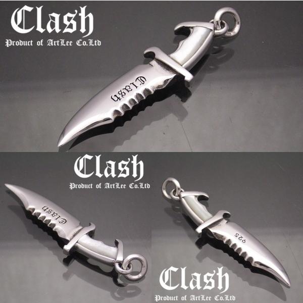 Clash キラーナイフペンダント シェルグリップ-ホワイト シルバー925 
