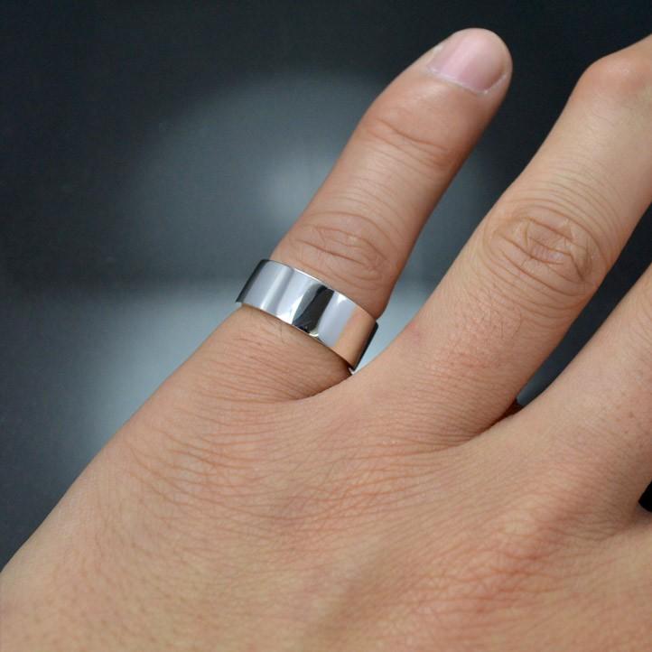 8mm 平打ちシルバーリング シルバー925 : ブライトネスシルバー - 通販