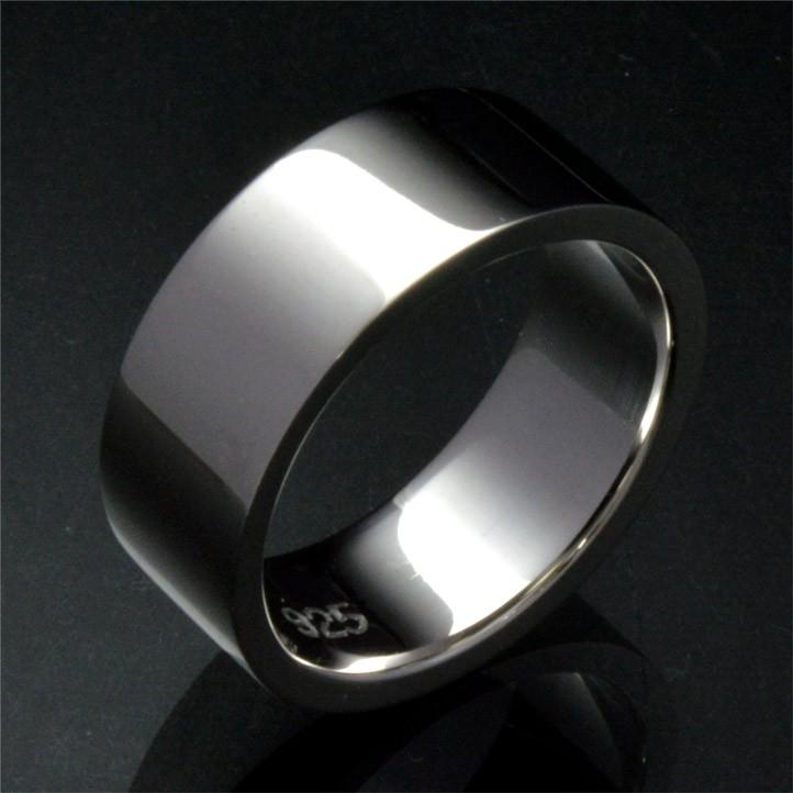 8mm 平打ちシルバーリング シルバー925 : ブライトネスシルバー - 通販