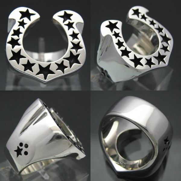 【送料込み】シルバーホース　ヴィンテージ　シルバー　 ナローリング　925 馬蹄の指輪 ホースシューリング シルバー925(メンズ レディース