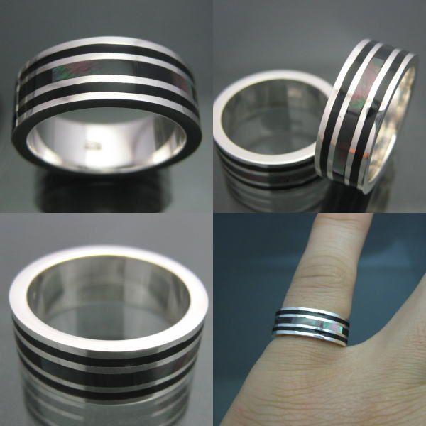 未使用 オニキス シェル チェッカー チェック 貝殻 シルバー925 23号