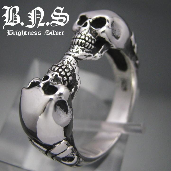 チューダーツインスカルリング シルバー925【R77】【ring-654