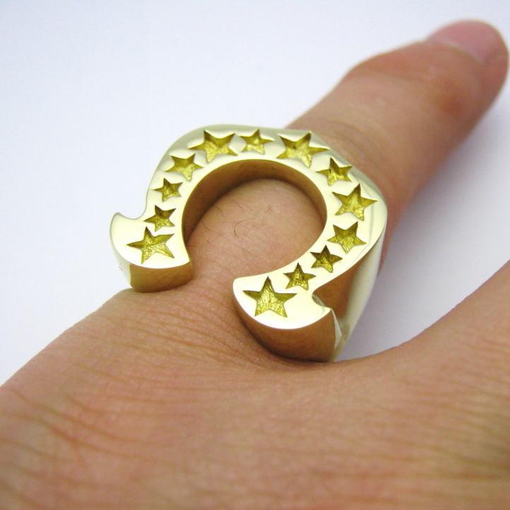 馬蹄の指輪 ゴールドホースシューリング ブラス 真鍮 : ブライトネス