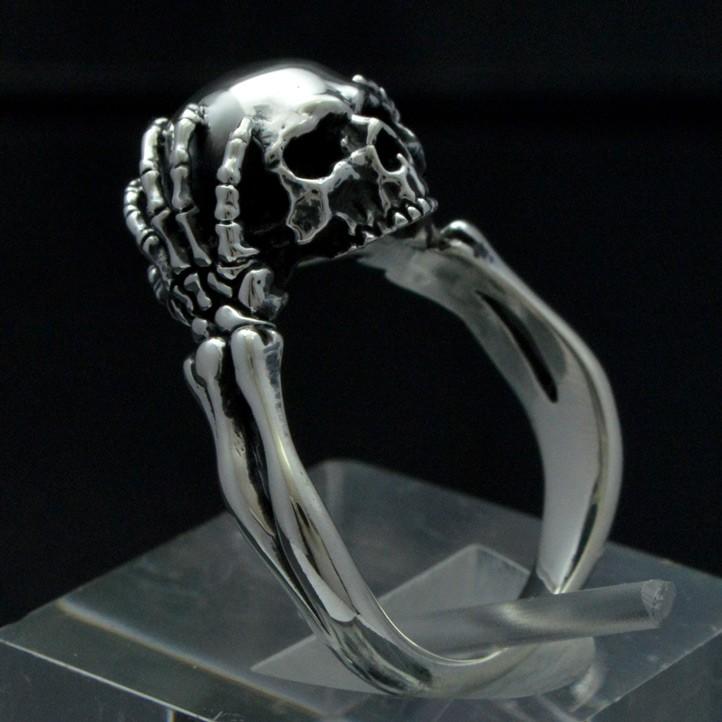 ヘッドグラブスカルリング シルバー925 銀製 (skull ring ドクロ